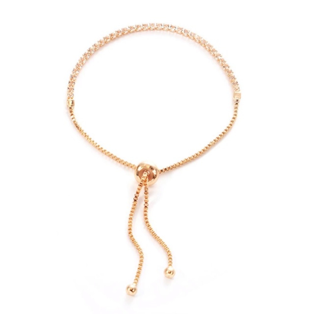 NEW!💙💎💛GOLDEN TENNIS BRACELET💛💎💙DELICATE! CZ - Picture 6 of 8